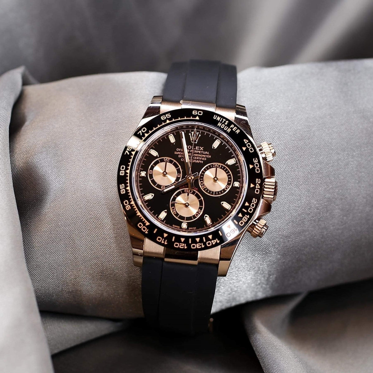 Rolex Cosmograph Daytona Black And Pink Dial Automatic Men Oysterflex Watch 40Mm