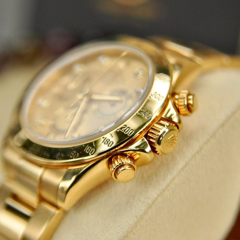 Rolex Cosmograph Daytona Champagne Diamond Dial Men's Watch 116528-0033