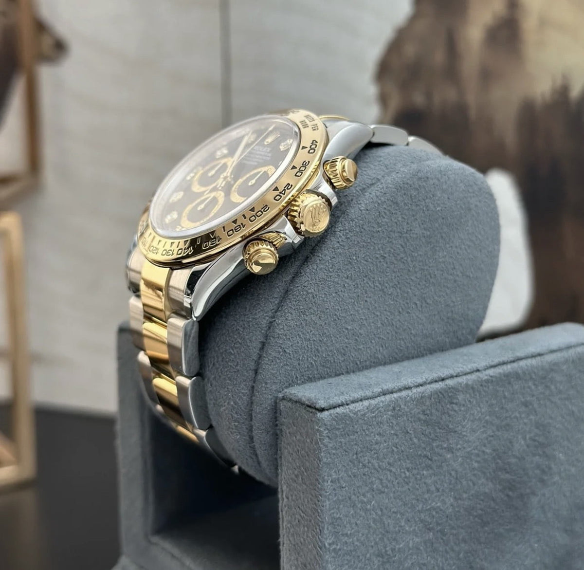 Rolex Cosmograph Daytona Chronograph Automatic Diamond Black Dial Men Watch 40Mm