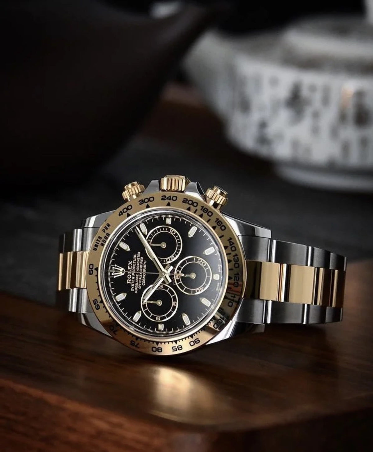 Rolex Cosmograph Daytona Chronograph Automatic Diamond Black Dial Men Watch 40Mm