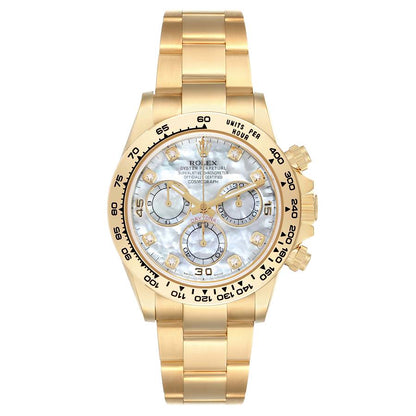 Rolex Cosmograph Daytona Chronograph Automatic Diamond White Mother Of Pearl Dial Men'S Watch