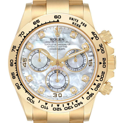 Rolex Cosmograph Daytona Chronograph Automatic Diamond White Mother Of Pearl Dial Men'S Watch