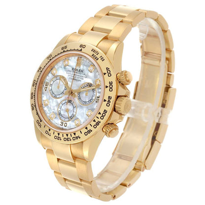 Rolex Cosmograph Daytona Chronograph Automatic Diamond White Mother Of Pearl Dial Men'S Watch