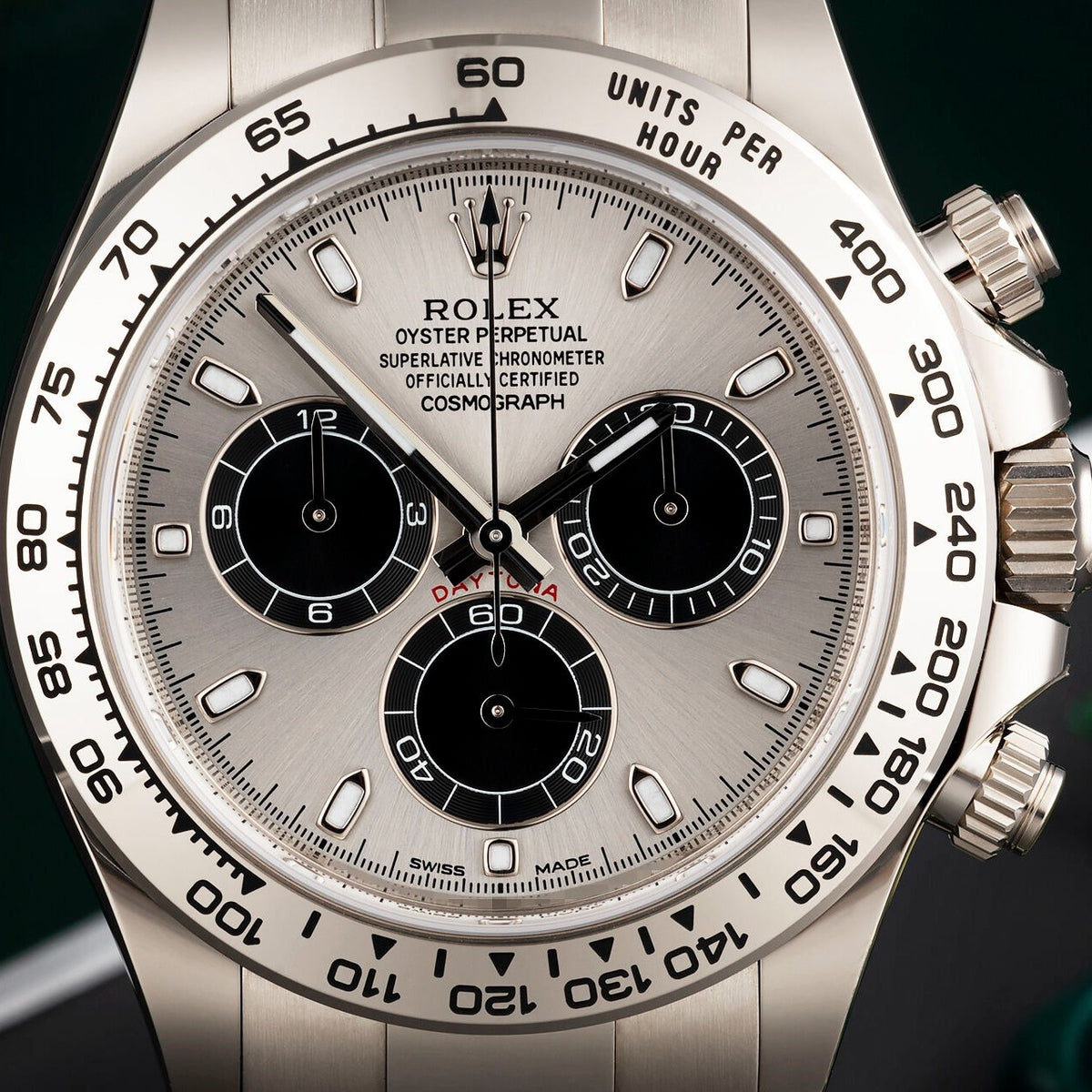 Rolex Cosmograph Daytona Steel And Black Oyster White Gold Mens Watch 116509