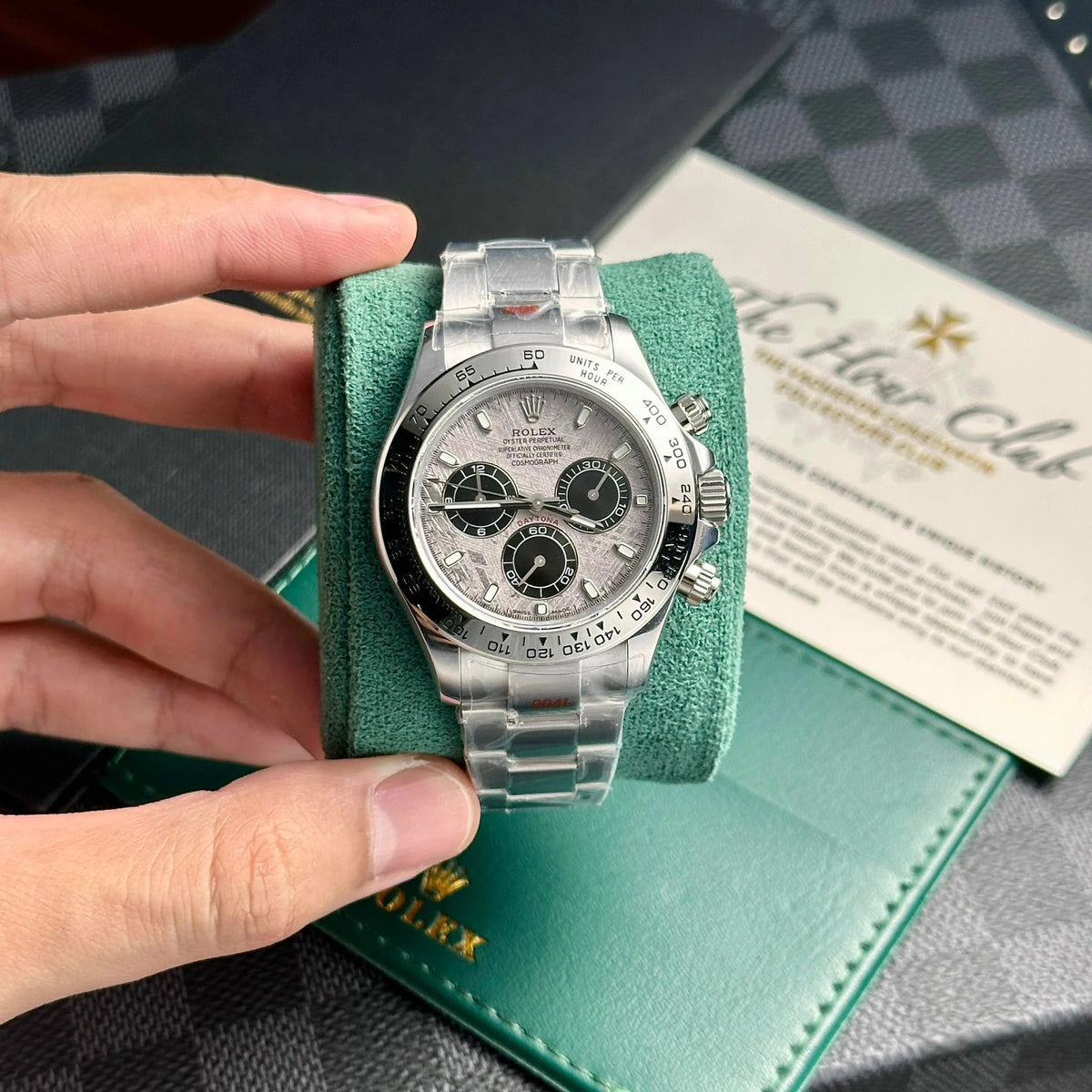 Rolex Cosmograph Daytona Steel And Black Oyster White Gold Mens Watch 116509