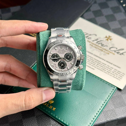 Rolex Cosmograph Daytona Steel And Black Oyster White Gold Mens Watch 116509
