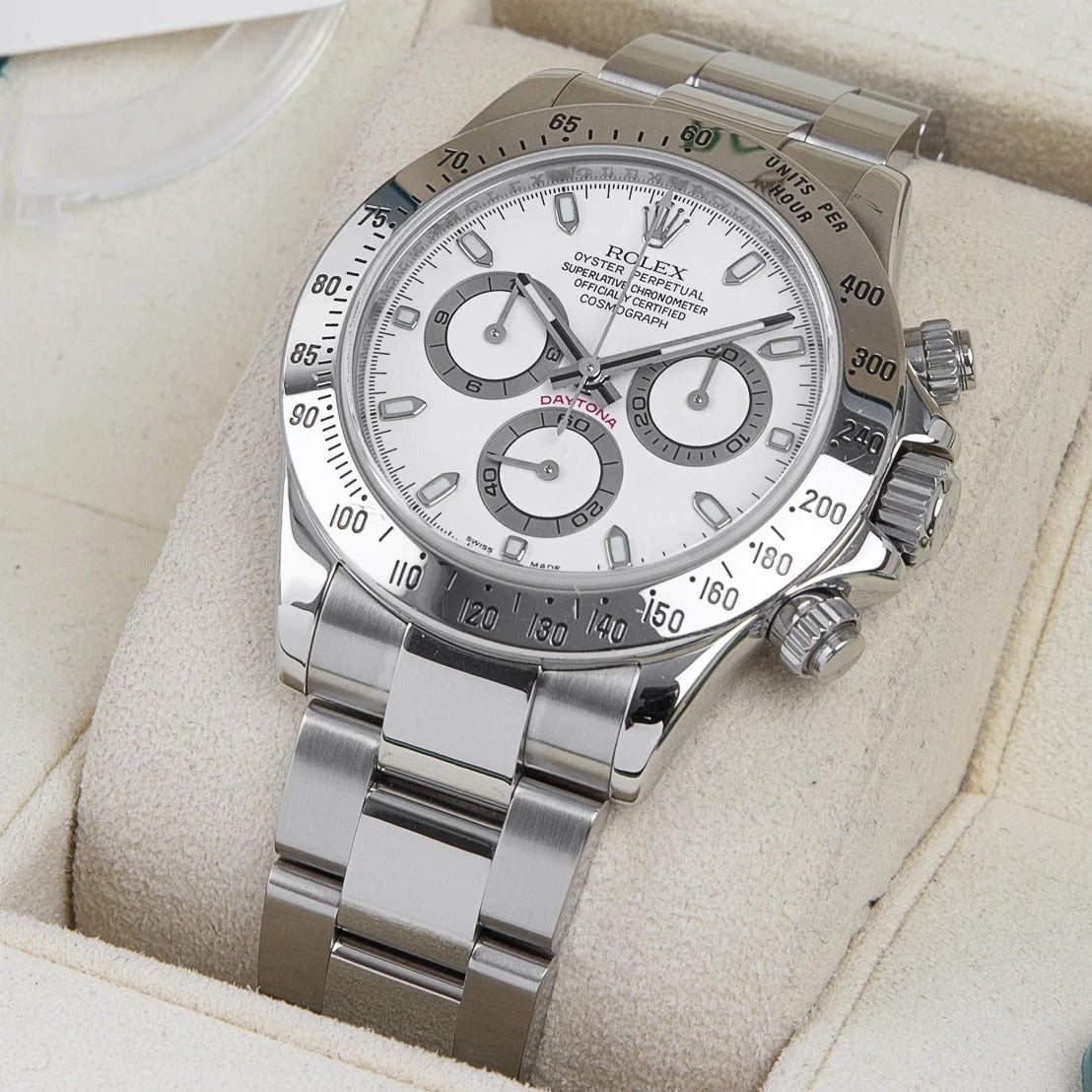 Rolex Cosmograph Daytona White Dial Stainless Steel Oyster Bracelet Automatic Men Watch 116520Wso 40Mm