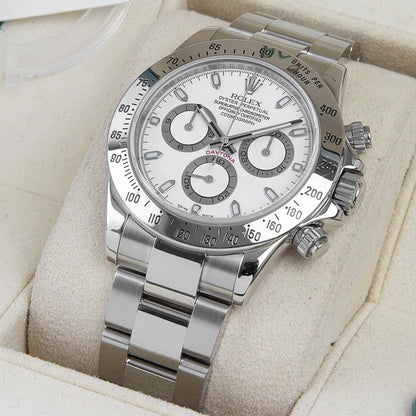 Rolex Cosmograph Daytona White Dial Stainless Steel Oyster Bracelet Automatic Men Watch 116520Wso 40Mm