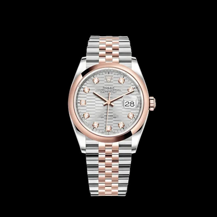 Rolex Datejust 126201 36Mm Silver Fluted Motif Jubilee