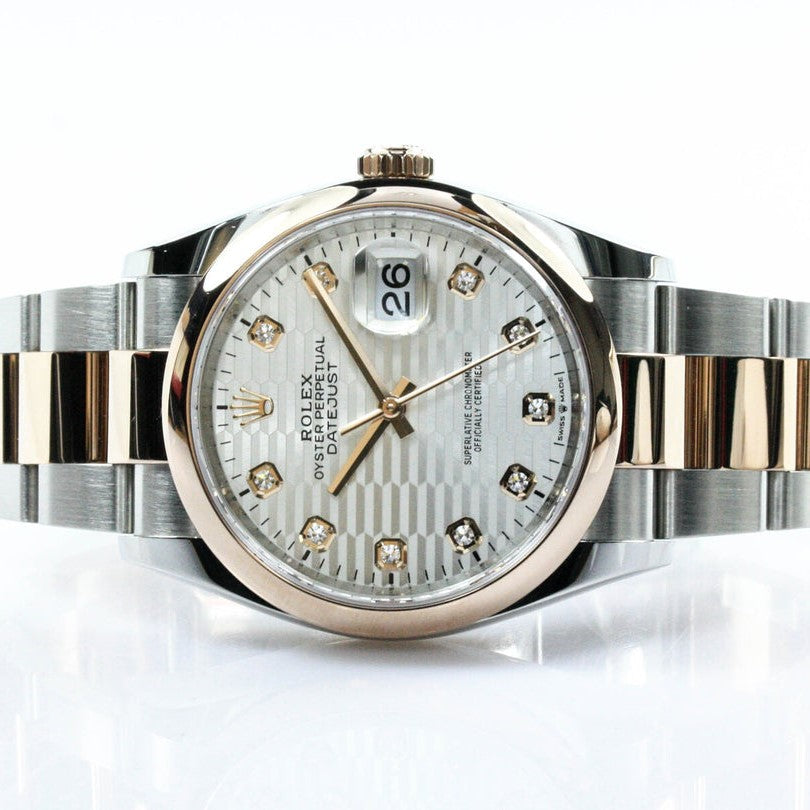 Rolex Datejust 126201 36Mm Silver Fluted Motif Oyster