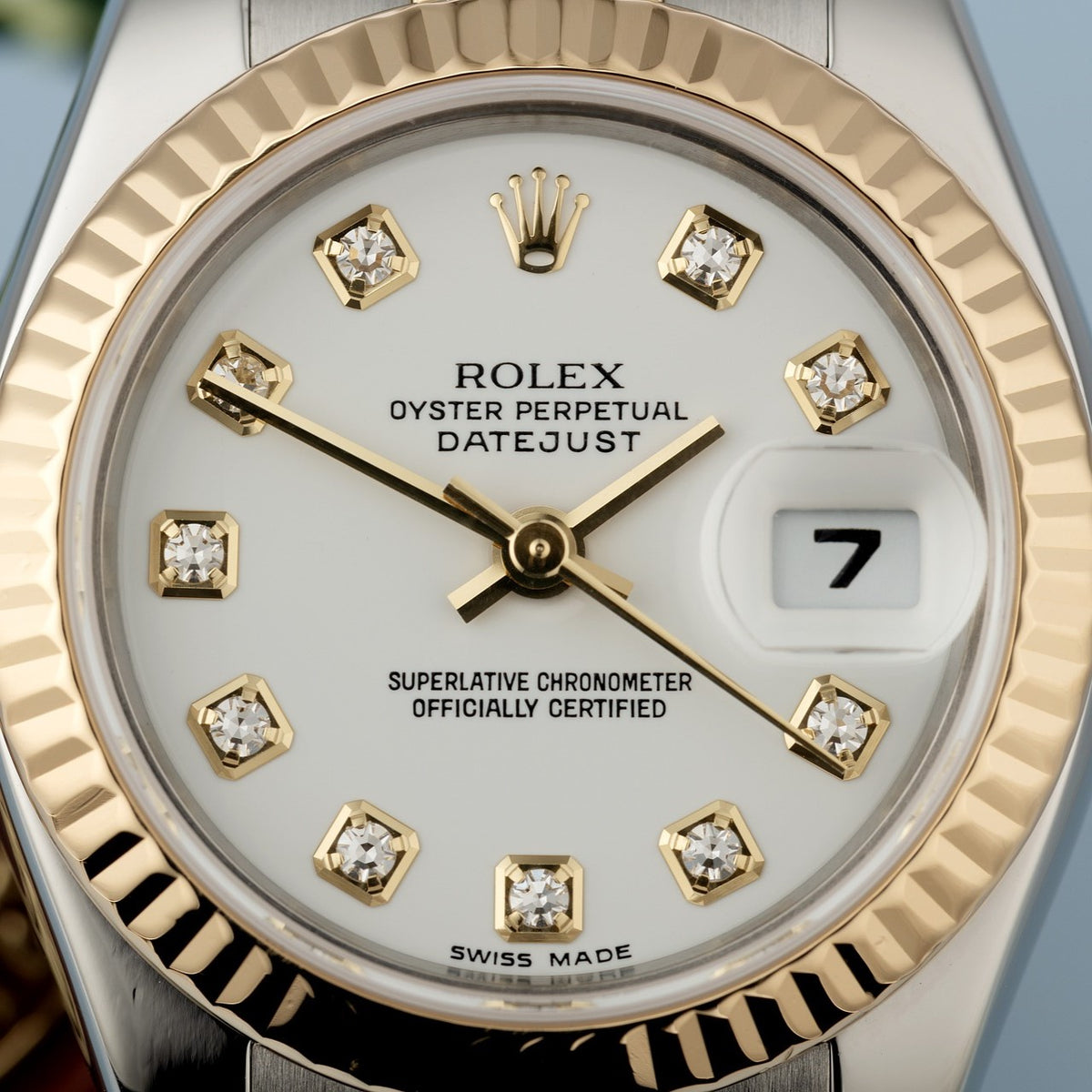 Rolex Datejust 179173 Yellow Gold Jubilee Bracelet Diamond Dial Lady Watch