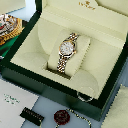 Rolex Datejust 179173 Yellow Gold Jubilee Bracelet Diamond Dial Lady Watch
