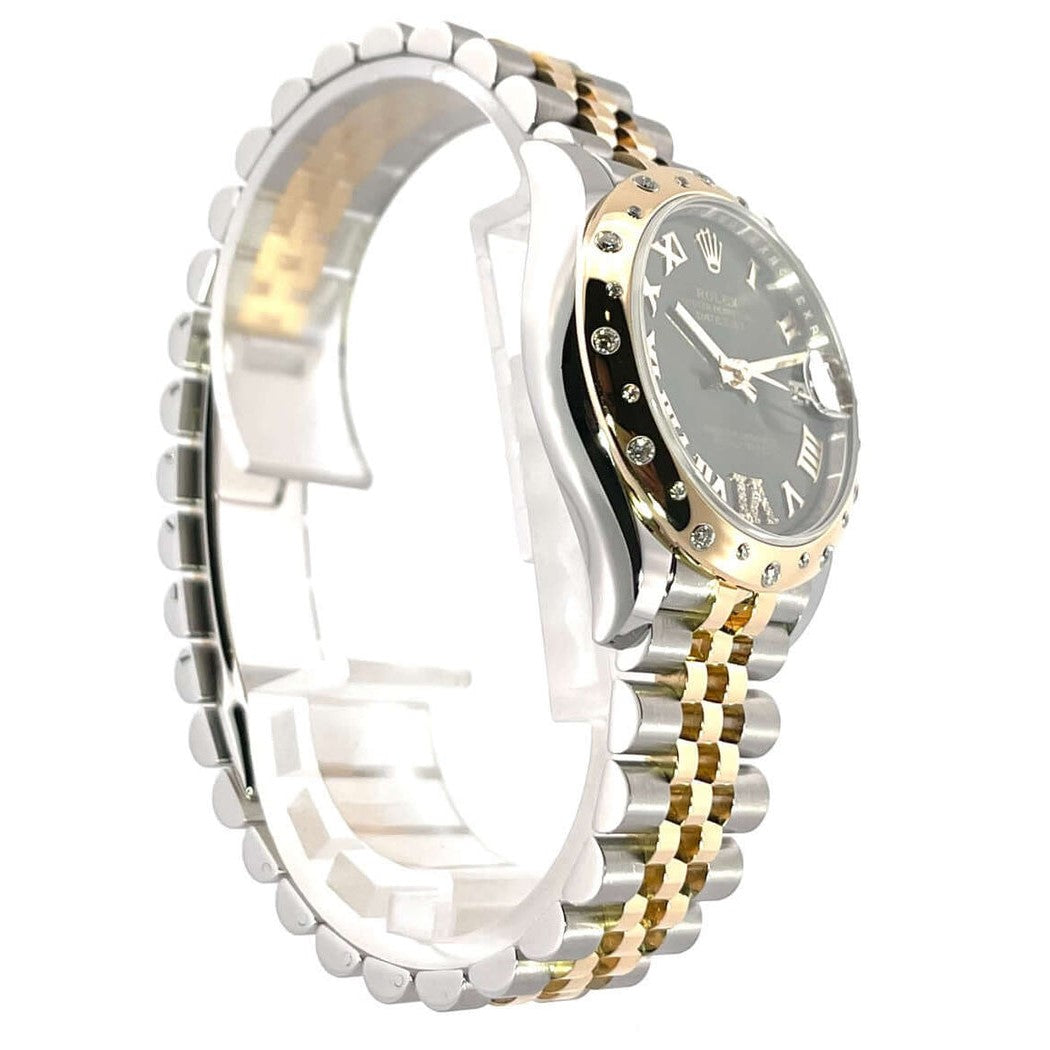Rolex Datejust 31 Mm Oystersteel And Yellow Gold Olive Green Diamond Set M278343Rbr 0016