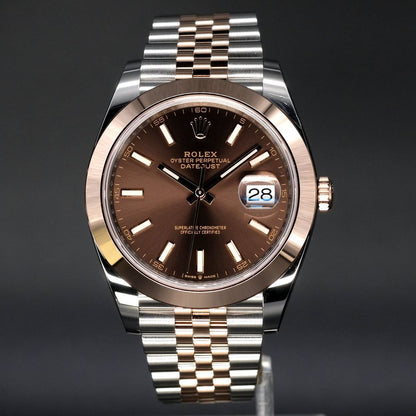 Rolex Datejust 36 Mm Oystersteel And Everose Gold Chocolate Dial Jubilee Bracelet M126301 0002