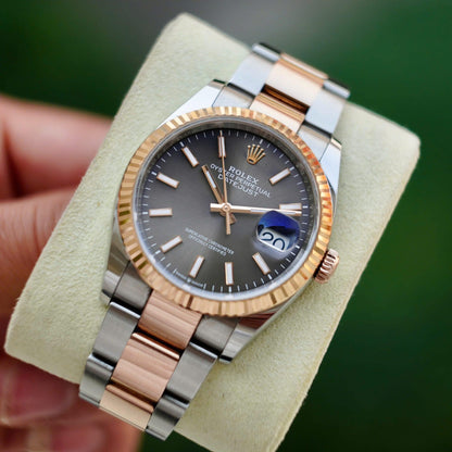 Rolex Datejust 36 Mm Oystersteel And Everose Gold Slate M126231 0014