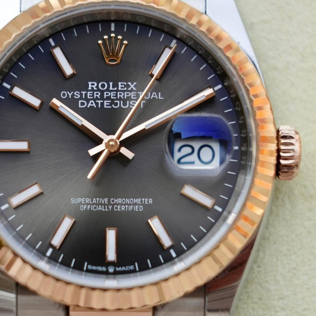 Rolex Datejust 36 Mm Oystersteel And Everose Gold Slate M126231 0014