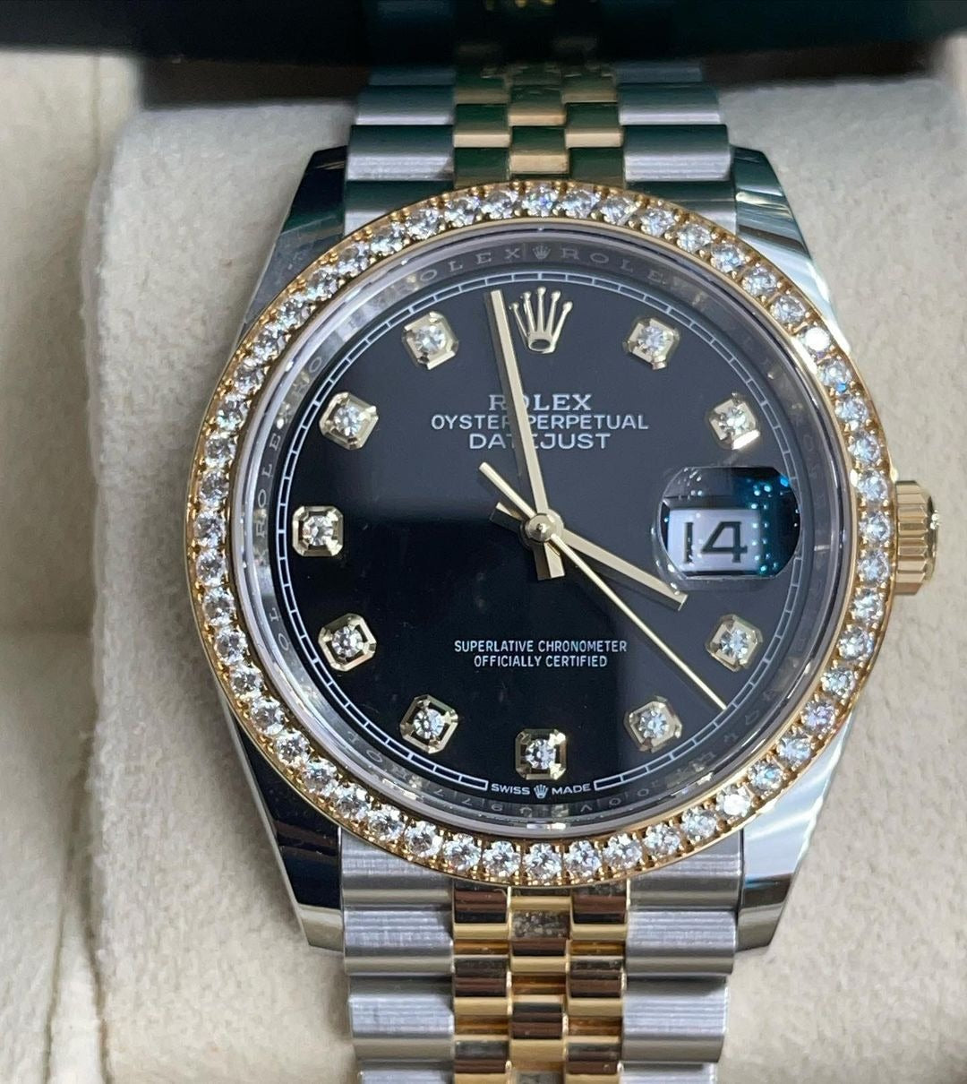 Rolex Datejust 36 Mm Oystersteel And Yellow Gold Champagne Colour Diamond Set M126283Rbr 0003