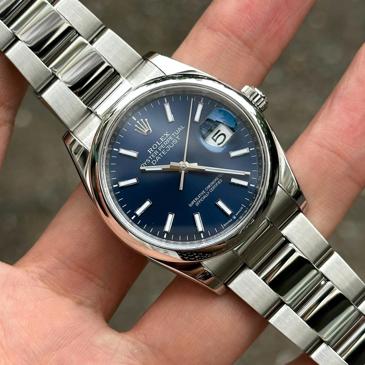 Rolex Datejust 36 Mm Oystersteel Bright Blue M126200 0006