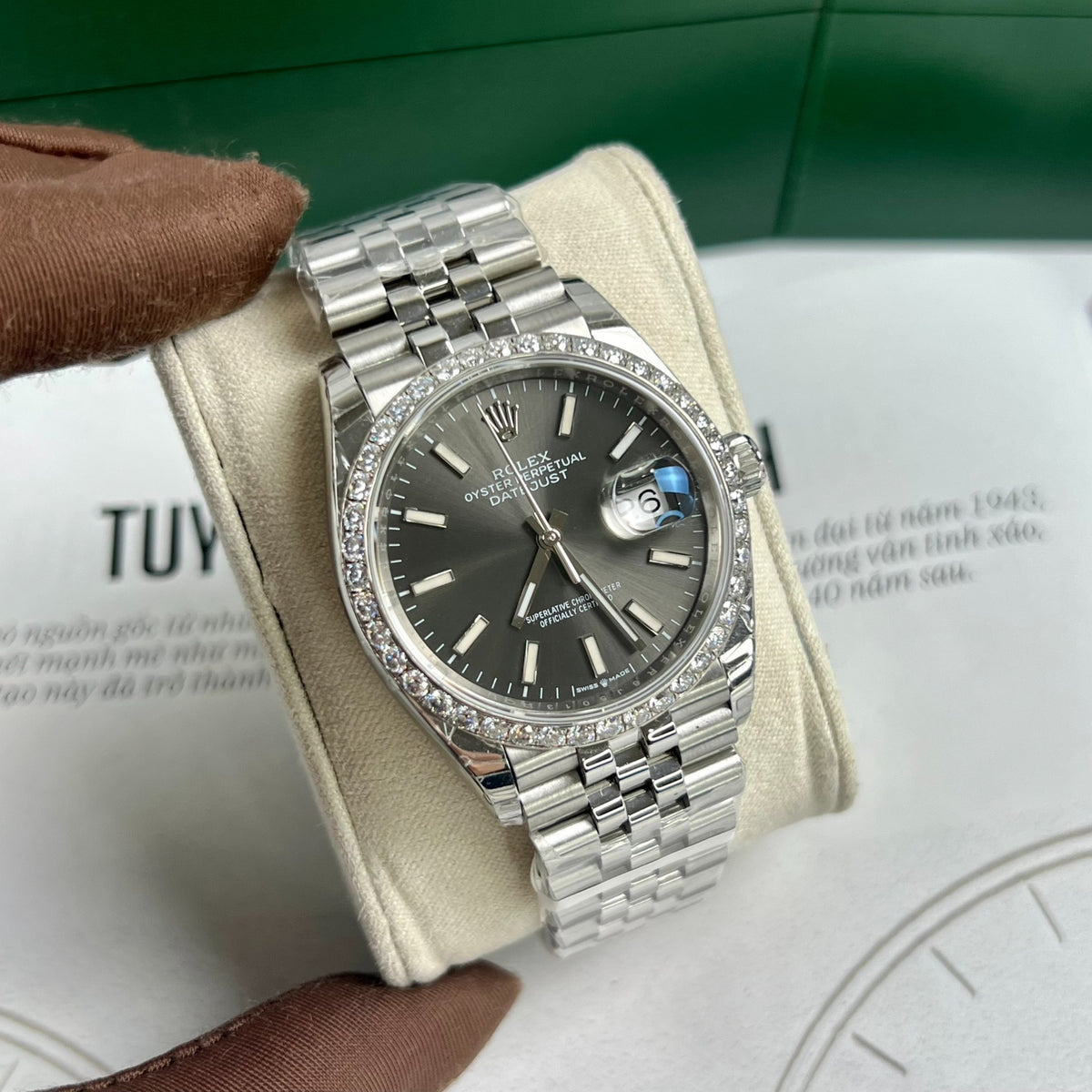 Rolex Datejust 36 Mm White Gold Bright Black M126284Rbr 0007