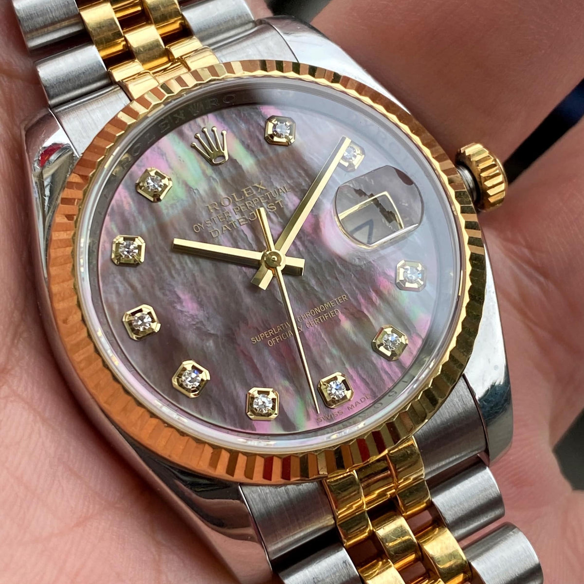 Rolex Datejust 36mm Two Tone trans dial