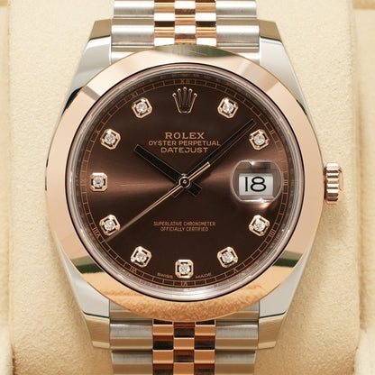 Rolex Datejust 41 Mm Oystersteel And Everose Gold Chocolate Diamond Set M126301 0004