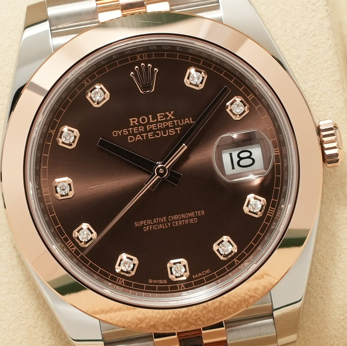 Rolex Datejust 41 Mm Oystersteel And Everose Gold Chocolate Diamond Set M126301 0004