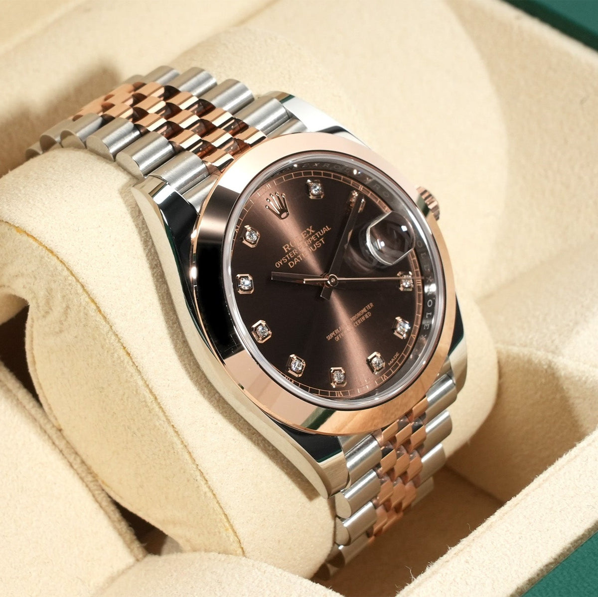 Rolex Datejust 41 Mm Oystersteel And Everose Gold Chocolate Diamond Set M126301 0004