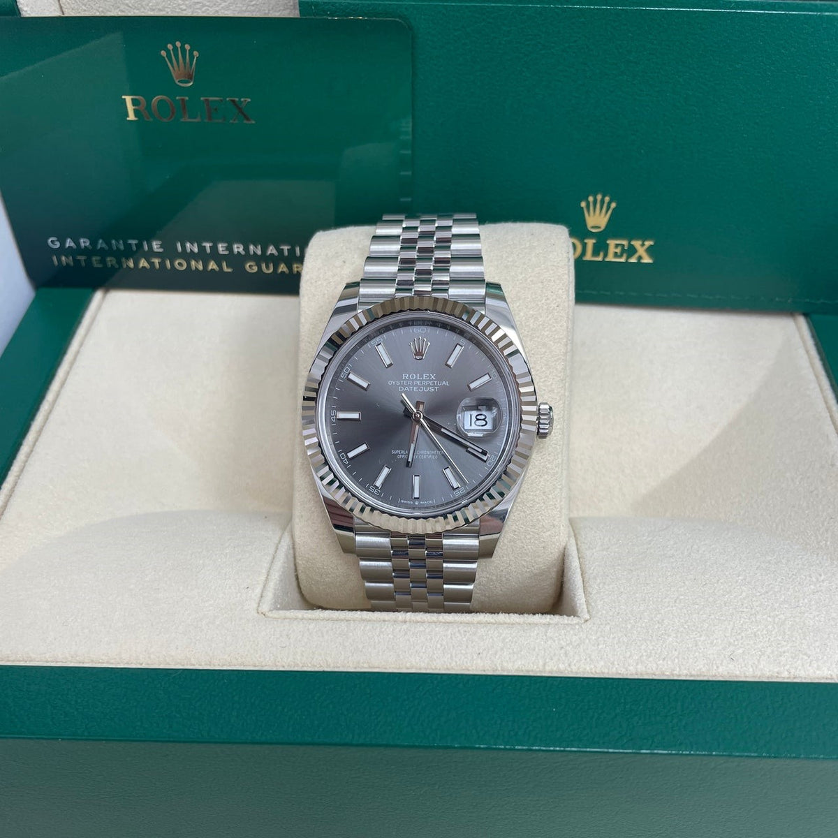 Rolex Datejust 41mm Ref 126334 Rhodium Dial