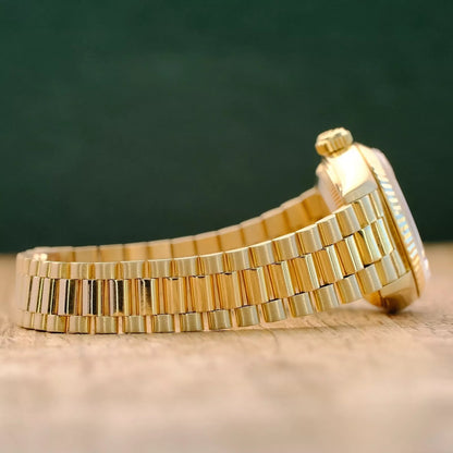 Rolex Datejust 69178 Ladies Watch Cream Pyramid Roman Dial 18 K Fluted President