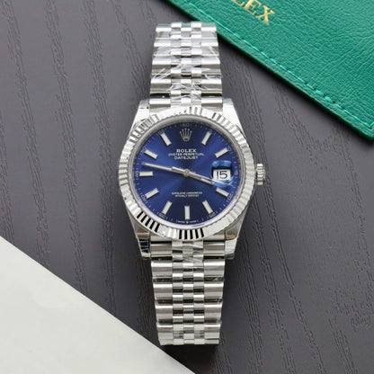 Rolex Datejust Blue Index Jubilee 41Mm Stainless Steel Mens Watch 126334