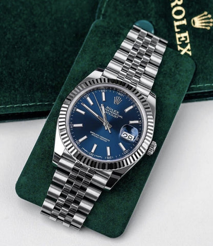 Rolex Datejust Blue Index Jubilee 41Mm Stainless Steel Mens Watch 126334