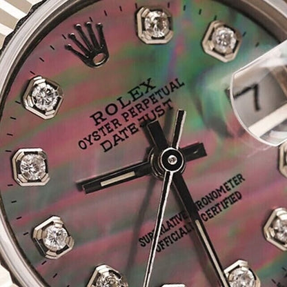 Rolex Datejust Lady 79174 White Gold Jubilee Mother of Pearl Black Diamond Dial