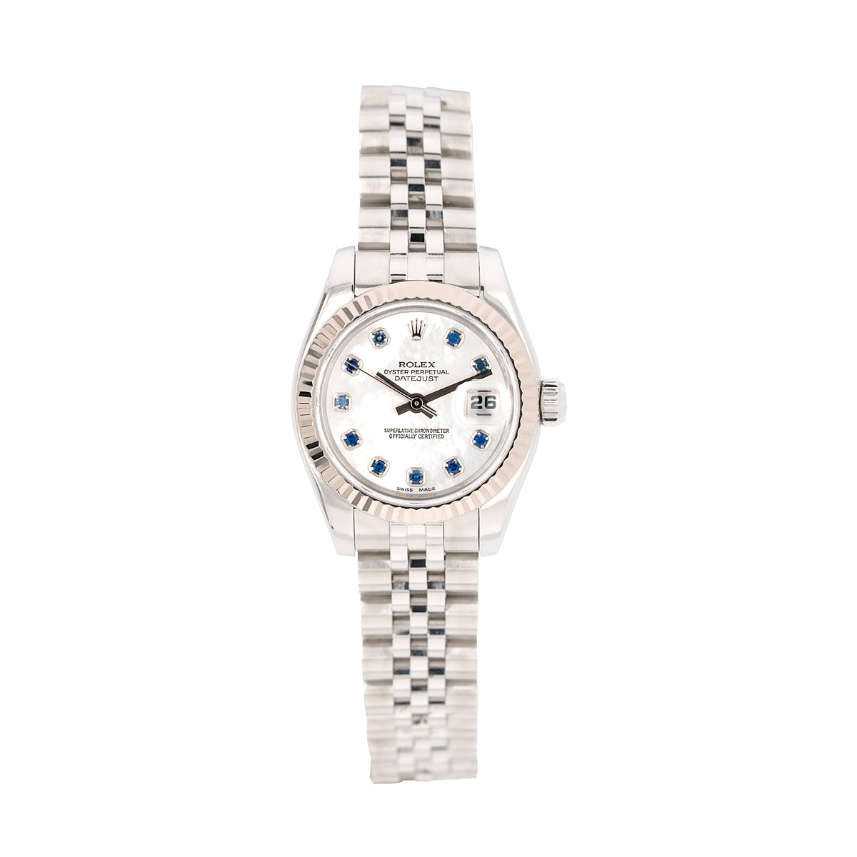 Rolex Datejust Lady Pearl-White & Sapphire Dial 179174