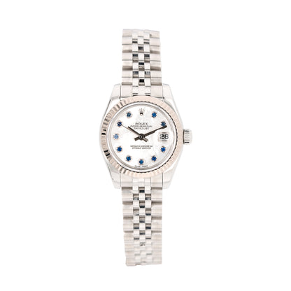Rolex Datejust Lady Pearl-White & Sapphire Dial 179174