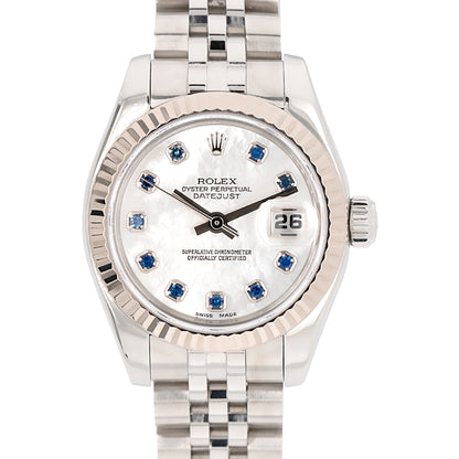 Rolex Datejust Lady Pearl-White & Sapphire Dial 179174