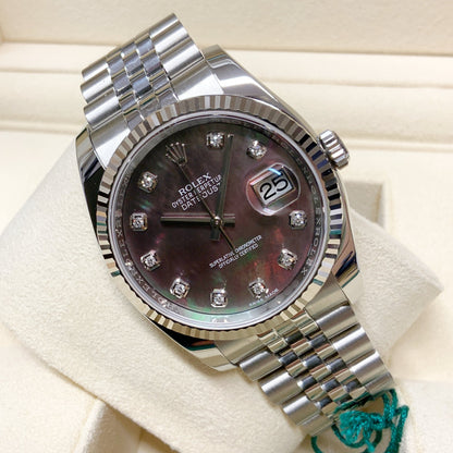Rolex Datejust Mother of Pearl Black Diamond Dial 116234 36MM