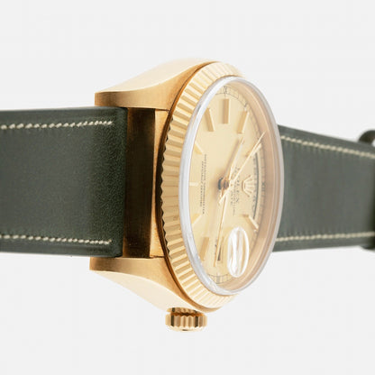Rolex Day-Date 18038 Yellow Gold 36 MM Case Champagne Baton Dial type