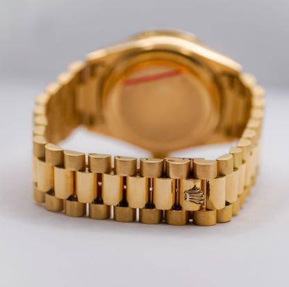 Rolex Day Date 36 Mm Yellow Gold Champagne Colour Dial Diamond Set Bezel President Bracelet M128348Rbr 0026