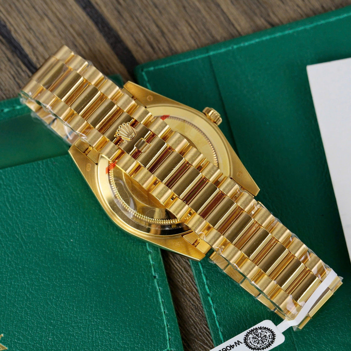 Rolex Day Date 36 Mm Yellow Gold White Dial Diamond Set Bezel President Bracelet M128348Rbr 0047