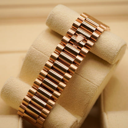 Rolex Day Date 40 Mm Everose Gold Chocolate Diamond Set Dial Diamond Set Bezel President Bracelet M228345Rbr 0006