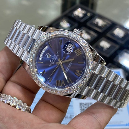 Rolex Day Date 40 Mm Platinum Bright Blue M228396Tbr 0026