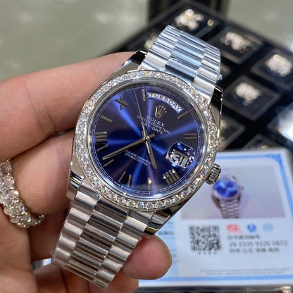 Rolex Day Date 40 Mm Platinum Bright Blue M228396Tbr 0026
