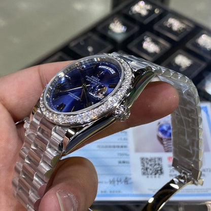 Rolex Day Date 40 Mm Platinum Bright Blue M228396Tbr 0026