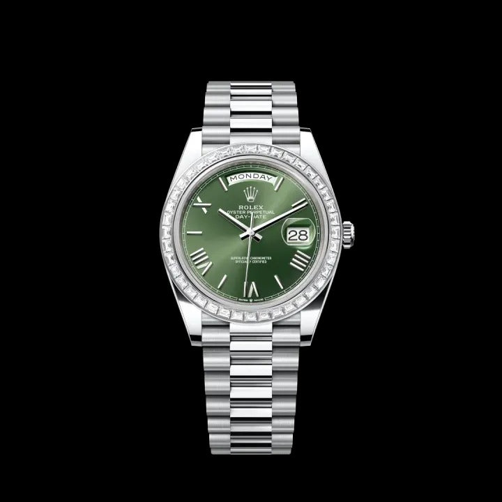Rolex Day Date 40 Mm Platinum Olive Green M228396Tbr 0020
