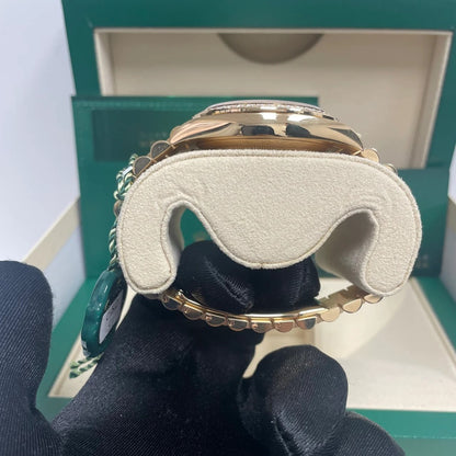 Rolex Day Date 40 Mm Yellow Gold Bright Black Dial Diamond Set Bezel President Bracelet M228398Tbr 0041