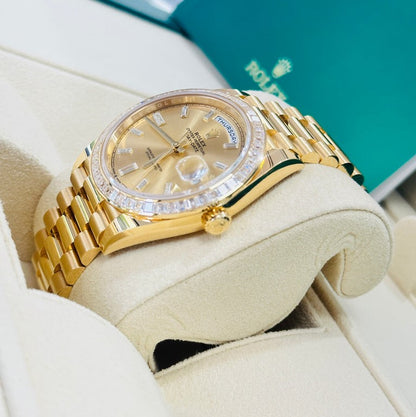 Rolex Day Date 40 Mm Yellow Gold Champagne Diamond Set Dial M228398Tbr 0002