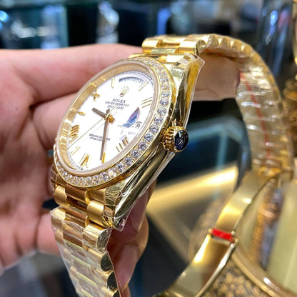Rolex Day Date 40 Mm Yellow Gold White Dial M228398Tbr 0033