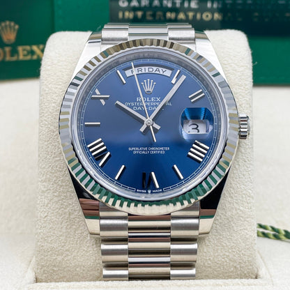 Rolex Day-Date 40 White Gold Bright Blue Dial President