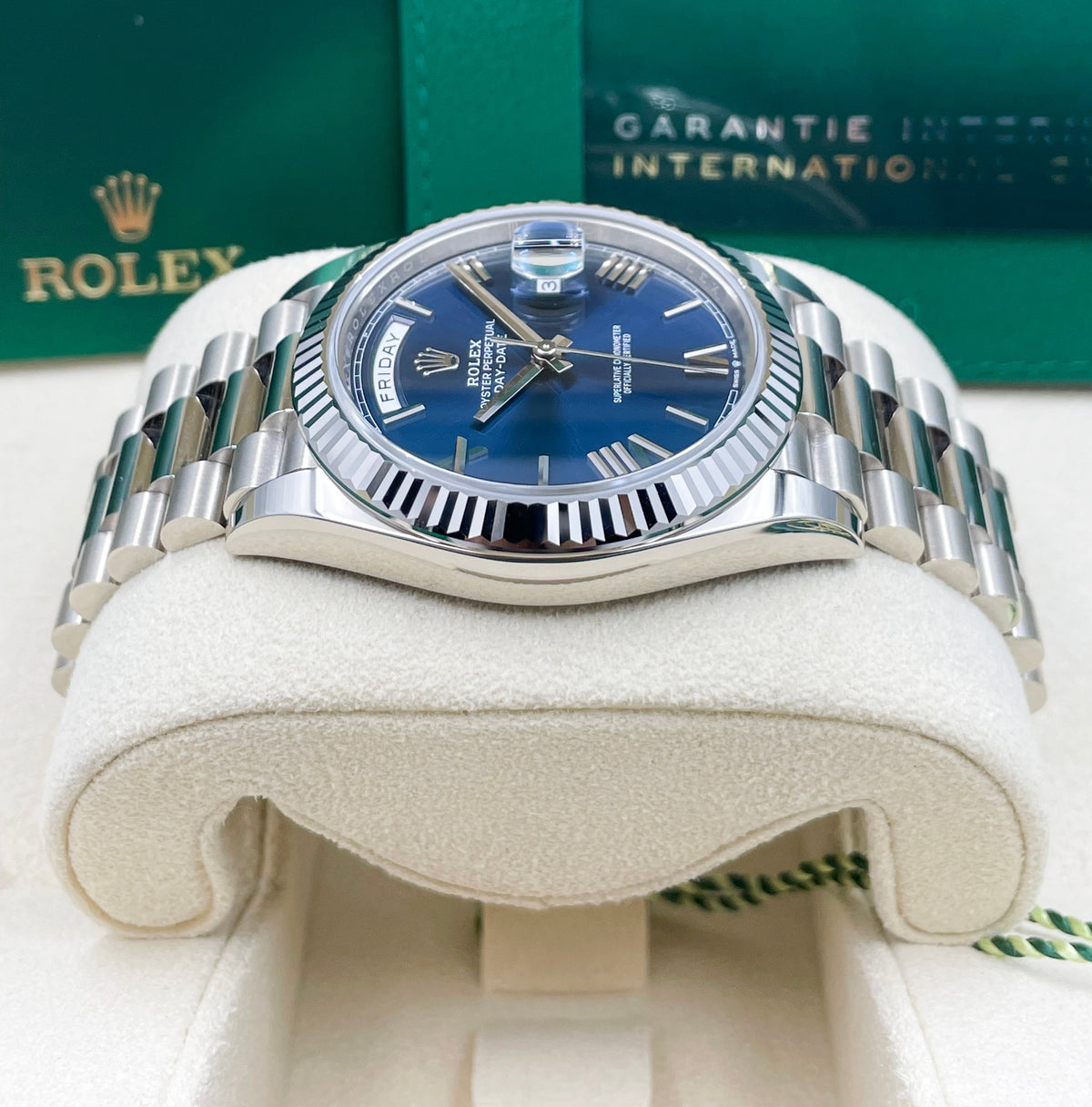 Rolex Day-Date 40 White Gold Bright Blue Dial President