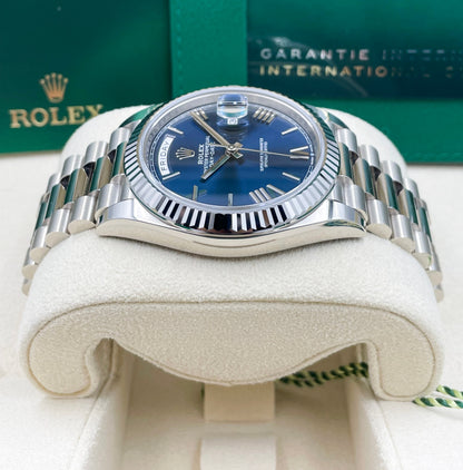 Rolex Day-Date 40 White Gold Bright Blue Dial President